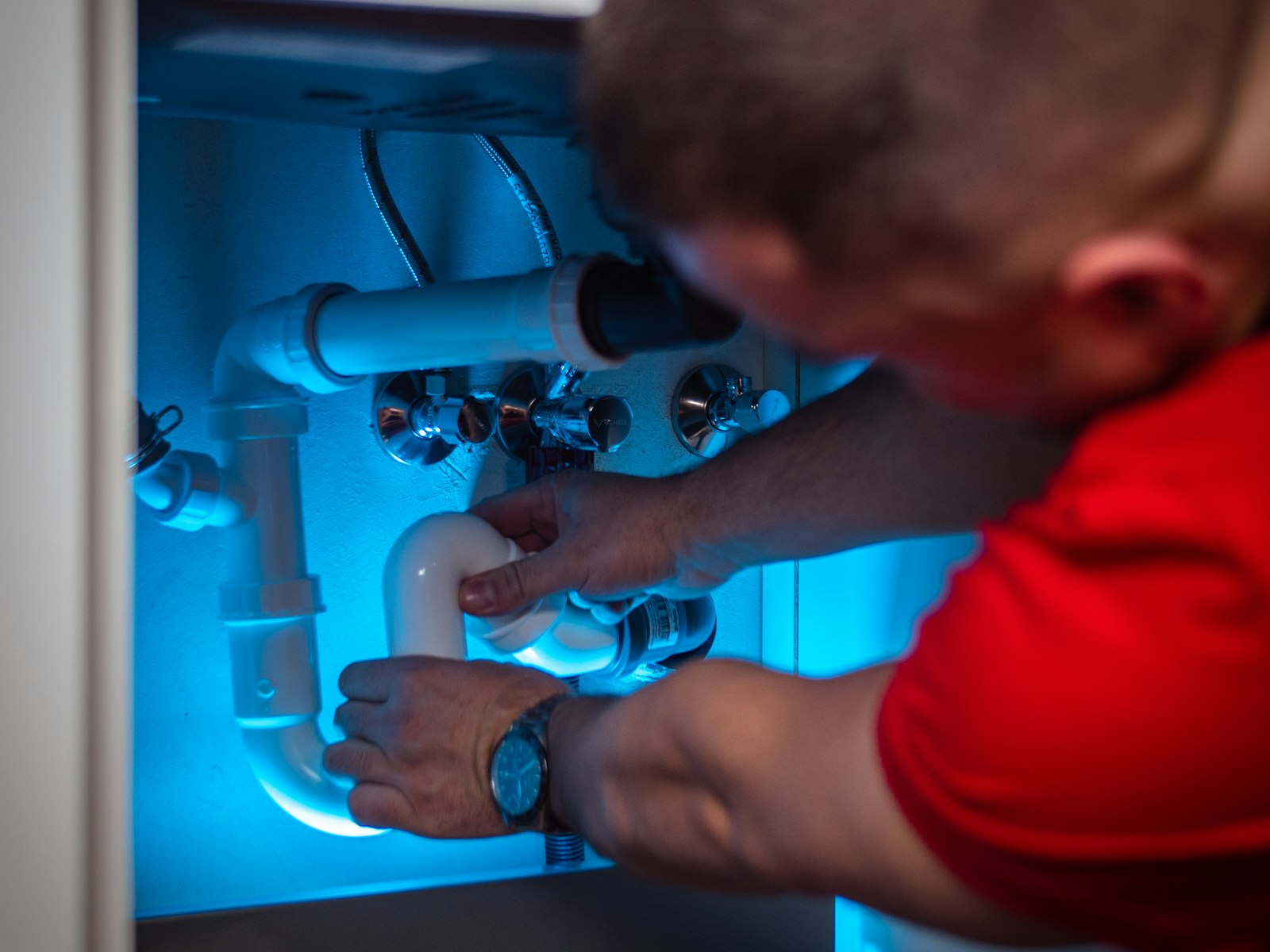 Newly installed combi boiler on a kitchen wall